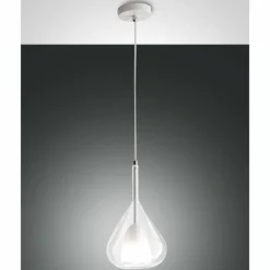 Luminaires Fabas Luce Suspension Fabas Luce Lila Blanc, 1 lumière