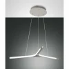 Luminaires Fabas Luce Suspension Fabas Luce Lira LED Argenté, 1 lumière