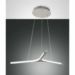 Luminaires Fabas Luce Suspension Fabas Luce Lira LED Argenté, 1 lumière