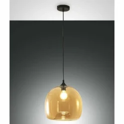 Luminaires Fabas Luce Suspension Fabas Luce Maia Noir, 1 lumière