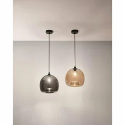 Luminaires Fabas Luce Suspension Fabas Luce Maia Noir, 1 lumière