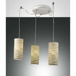 Luminaires Fabas Luce Suspension Fabas Luce Marbella Blanc, 3 lumières* Suspensions