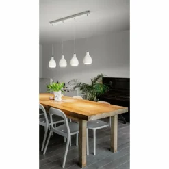 Luminaires Fabas Luce Suspension Fabas Luce Marina Blanc, 4 lumières* Suspensions
