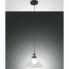 Luminaires Fabas Luce Suspension Fabas Luce Olos Noir, 1 lumière