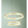 Lampes Dorées-Luminaires Fabas Luce Suspension Fabas Luce Palau LED Or, 2 lumières