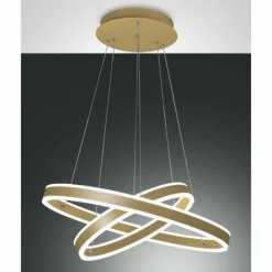 Lampes Dorées-Luminaires Fabas Luce Suspension Fabas Luce Palau LED Or, 2 lumières