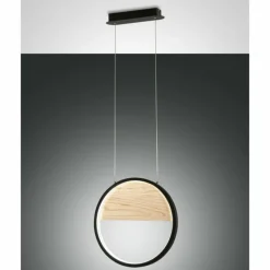 Lampes En Bois-Luminaires Fabas Luce Suspension Fabas Luce Pierre LED Écru, Noir, 1 lumière