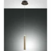 Lampes Dorées-Luminaires Fabas Luce Suspension Fabas Luce Prado LED Or, Noir, 1 lumière