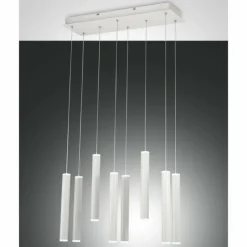 Luminaires Fabas Luce Suspension Fabas Luce Prado LED Blanc, 8 lumières* Suspensions