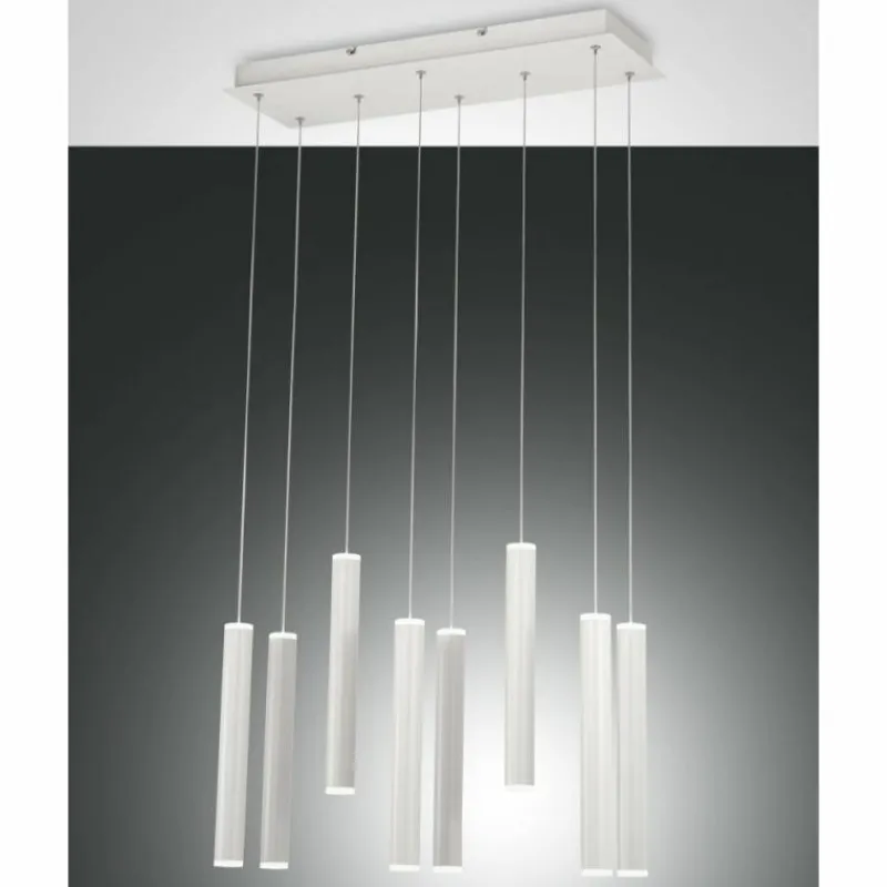 Luminaires Fabas Luce Suspension Fabas Luce Prado LED Blanc, 8 lumières* Suspensions