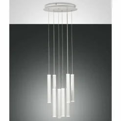 Luminaires Fabas Luce Suspension Fabas Luce Prado LED Blanc, 8 lumières* Suspensions