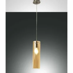 Luminaires Fabas Luce Suspension Fabas Luce Sintesi Nickel brillant, 1 lumière