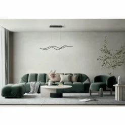 Luminaires Fabas Luce Suspension Fabas Luce Sinuo LED Noir, 2 lumières* Éclairage Led