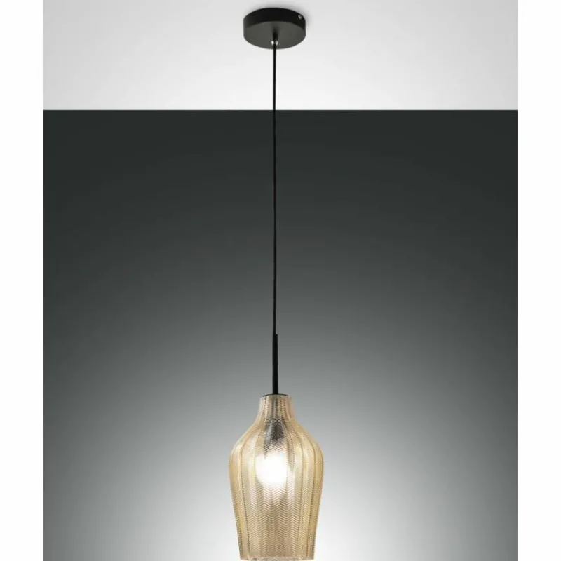 Luminaires Fabas Luce Suspension Fabas Luce Stintino Noir, 1 lumière
