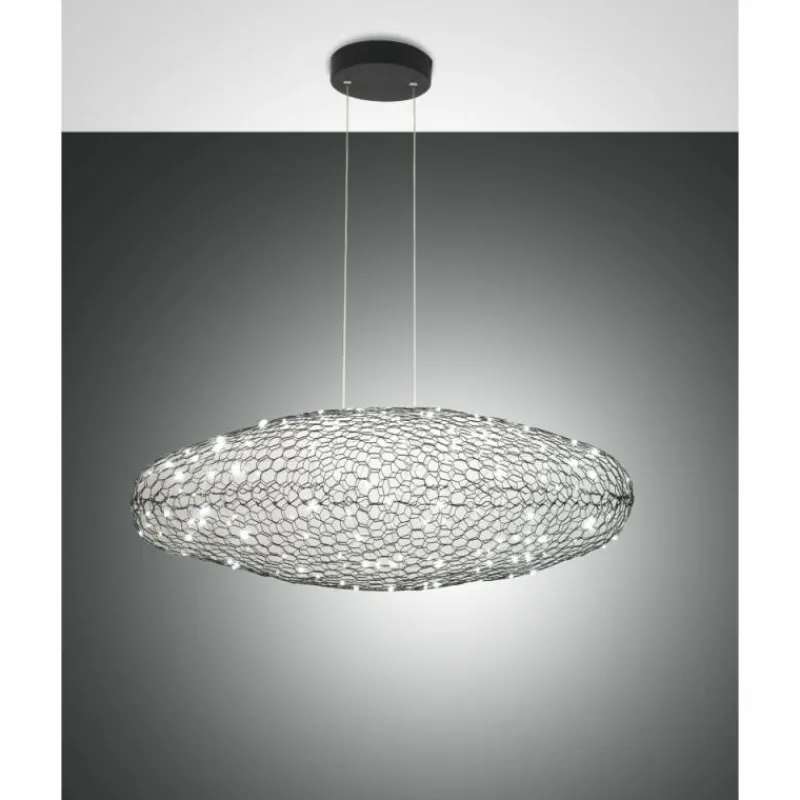 Luminaires Fabas Luce Suspension Fabas Luce Sumter LED Noir, 1 lumière* Éclairage Led