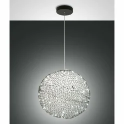 Lampes À Boules-Luminaires Fabas Luce Suspension Fabas Luce Sumter LED Noir, 1 lumière