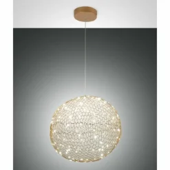 Lampes Dorées-Luminaires Fabas Luce Suspension Fabas Luce Sumter LED Or, 1 lumière