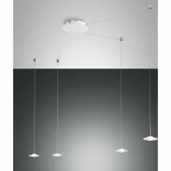 Luminaires Fabas Luce Suspension Fabas Luce Susanna LED Blanc, 4 lumières