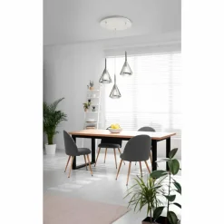 Suspension Verre Fumé-Luminaires Fabas Luce Suspension Fabas Luce Tris Blanc, 3 lumières