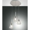 Luminaires Fabas Luce Suspension Fabas Luce Tris Blanc, 3 lumières