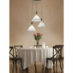 Luminaires Fabas Luce Suspension Fabas Luce Vincent Noir, 3 lumières