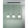 Luminaires Fabas Luce Suspension Fabas Luce Vincent Noir, 3 lumières