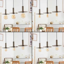 hofstein Suspension Faido Noir, 3 lumières