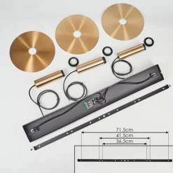 hofstein Suspension Faido Noir, 3 lumières