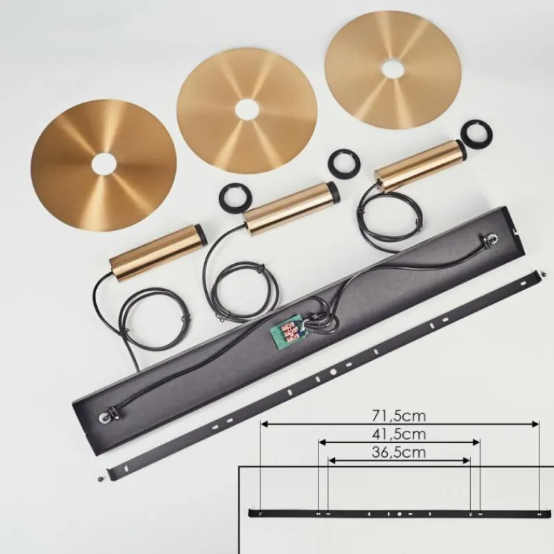 hofstein Suspension Faido Noir, 3 lumières