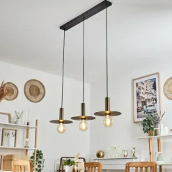 hofstein Suspension Faido Noir, 3 lumières