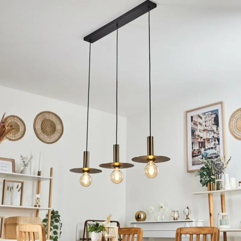 hofstein Suspension Faido Noir, 3 lumières