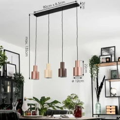 hofstein Suspension Fessade Noir, 4 lumières