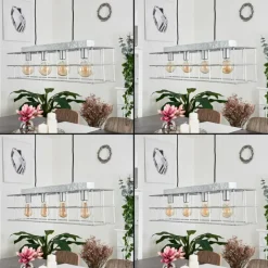 Lampes Industrielles-hofstein Suspension Fevaag Argenté, 4 lumières