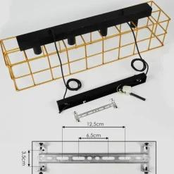 Lampes Dorées-hofstein Suspension Fevaag Noir, 4 lumières