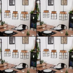 Lampes Vintages & Rétros-hofstein Suspension Fevaag Noir, 3 lumières