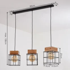 Lampes Vintages & Rétros-hofstein Suspension Fevaag Noir, 3 lumières