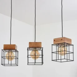 Lampes Vintages & Rétros-hofstein Suspension Fevaag Noir, 3 lumières