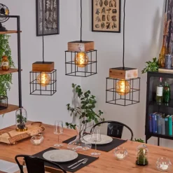 Lampes Vintages & Rétros-hofstein Suspension Fevaag Noir, 3 lumières