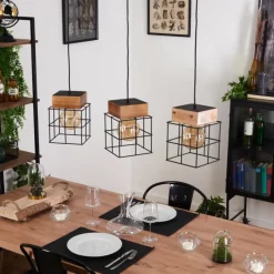 Lampes Vintages & Rétros-hofstein Suspension Fevaag Noir, 3 lumières