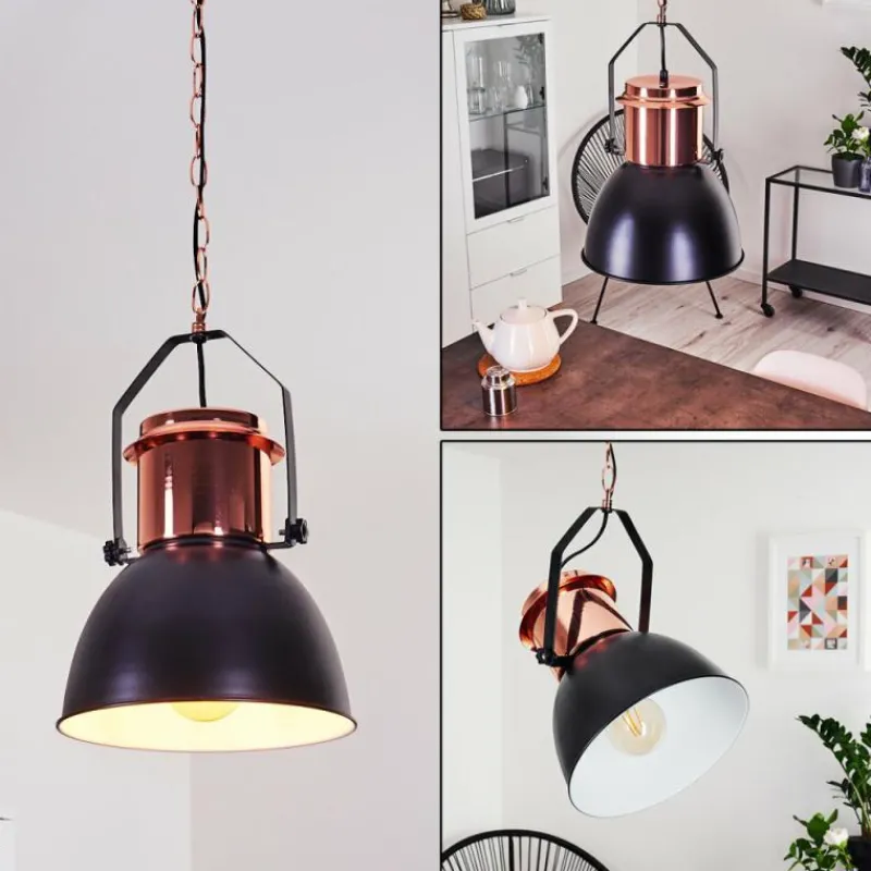 hofstein Suspension Fieberbrunn Cuivre, Noir, 1 lumière