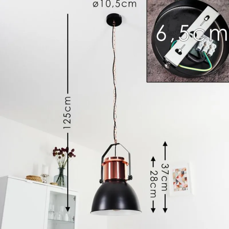 hofstein Suspension Fieberbrunn Cuivre, Noir, 1 lumière