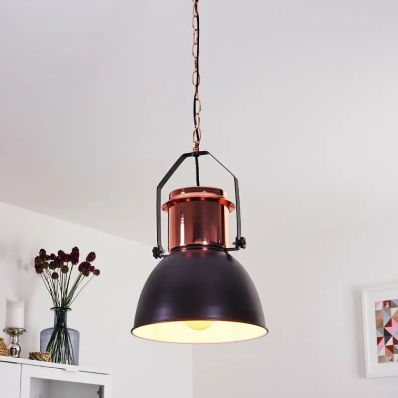 hofstein Suspension Fieberbrunn Cuivre, Noir, 1 lumière