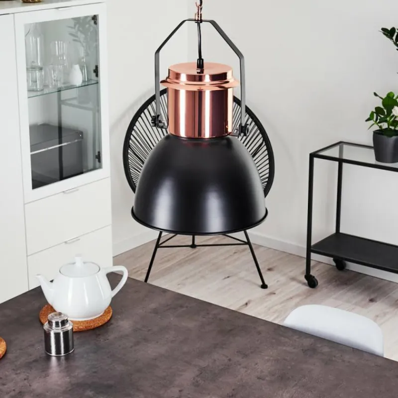 hofstein Suspension Fieberbrunn Cuivre, Noir, 1 lumière