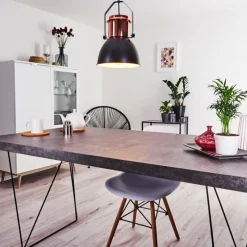 hofstein Suspension Fieberbrunn Cuivre, Noir, 1 lumière