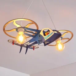 hofstein Suspension Fiete Bleu, Argenté, 2 lumières