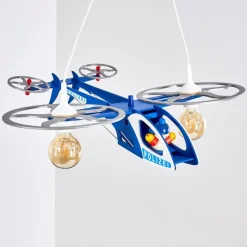 hofstein Suspension Fiete Bleu, Argenté, 2 lumières