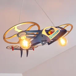 hofstein Suspension Fiete Bleu, Argenté, 2 lumières