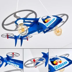 hofstein Suspension Fiete Bleu, Argenté, 2 lumières