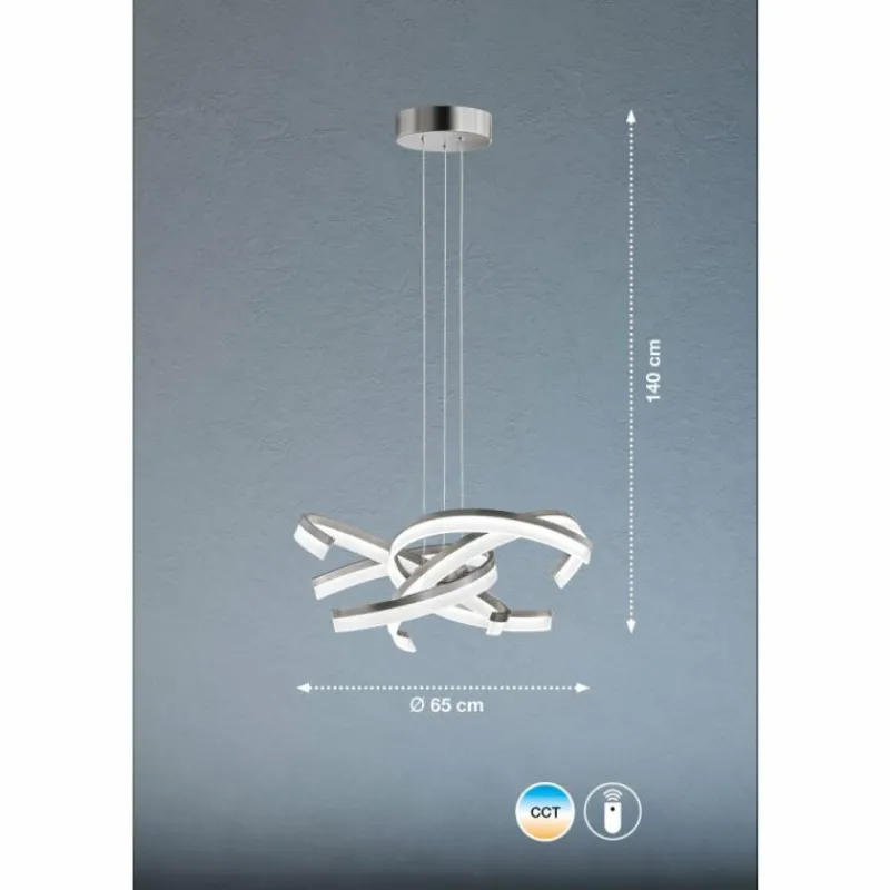 Luminaires Fischer & Honsel Suspension Fischer & Honsel Sund TW LED Nickel mat, 4 lumières* Éclairage Led