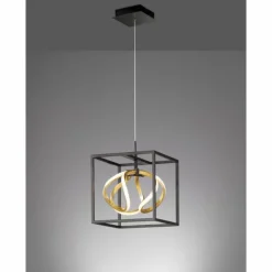Lampes Dorées-Luminaires Fischer & Honsel Suspension Fischer & Honsel Gesa LED Noir, 1 lumière